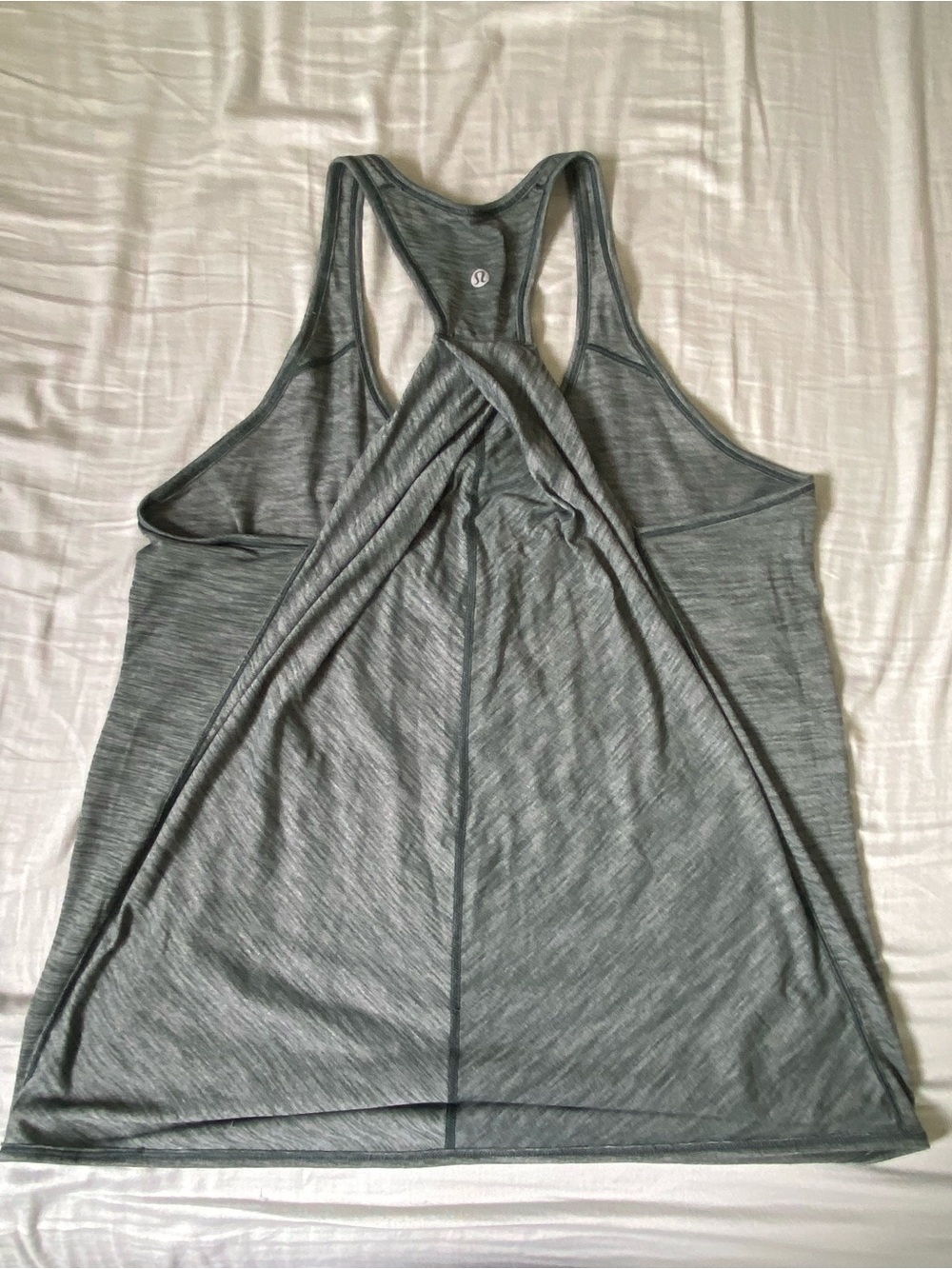 lululemon athletica Heather Gray Twist-Back Racer Tank